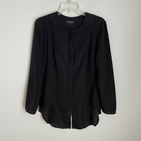 Rag & Bone Black Long Sleeve Tux Shirt - Picture 1 of 5